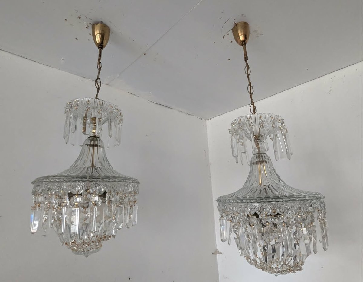 Paire de lustres attribués à BACCARAT-photo-4