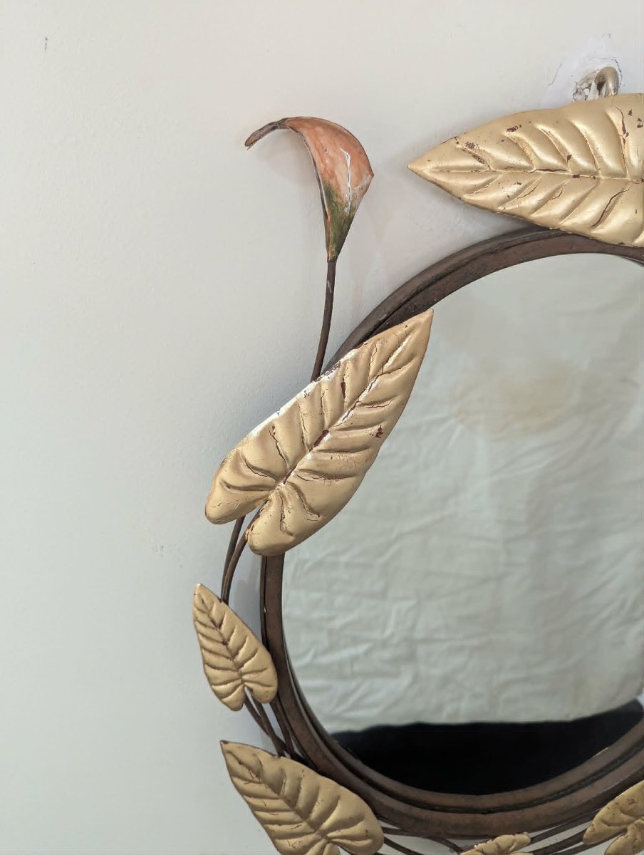 Miroir ovale Hollywood regency 60/70's-photo-4