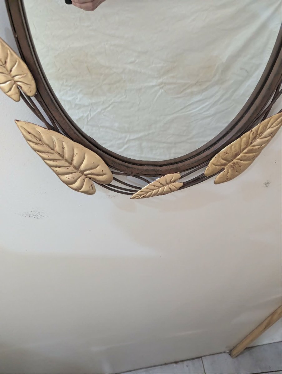 Miroir ovale Hollywood regency 60/70's-photo-2
