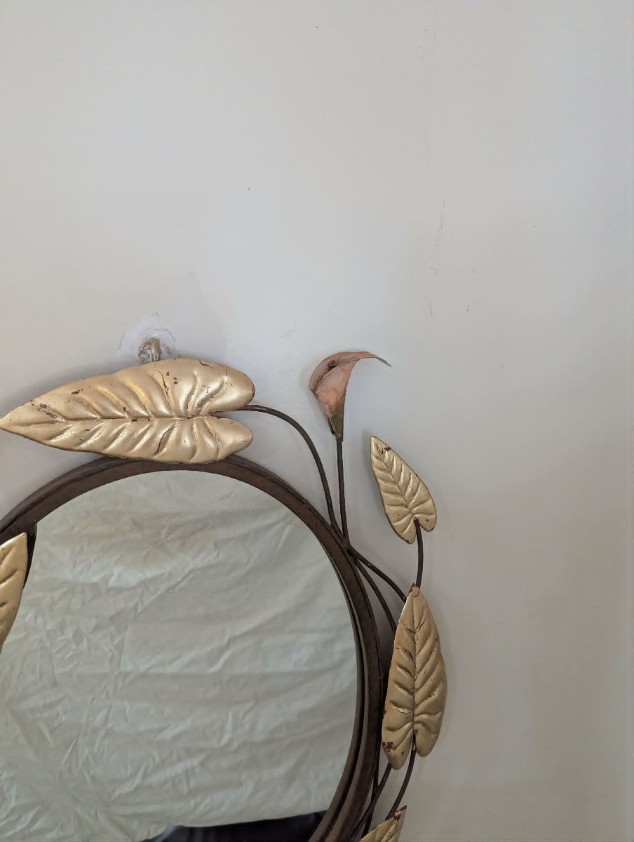 Miroir ovale Hollywood regency 60/70's-photo-4