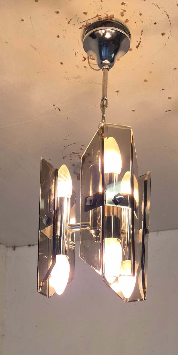 Veca Chandelier For Fontana Arte, 1970s-photo-2