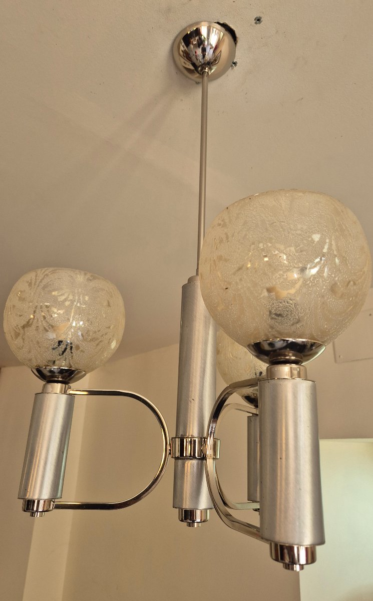 Lustre italien 3 branches 70's DLG Gaetano Scolari-photo-2