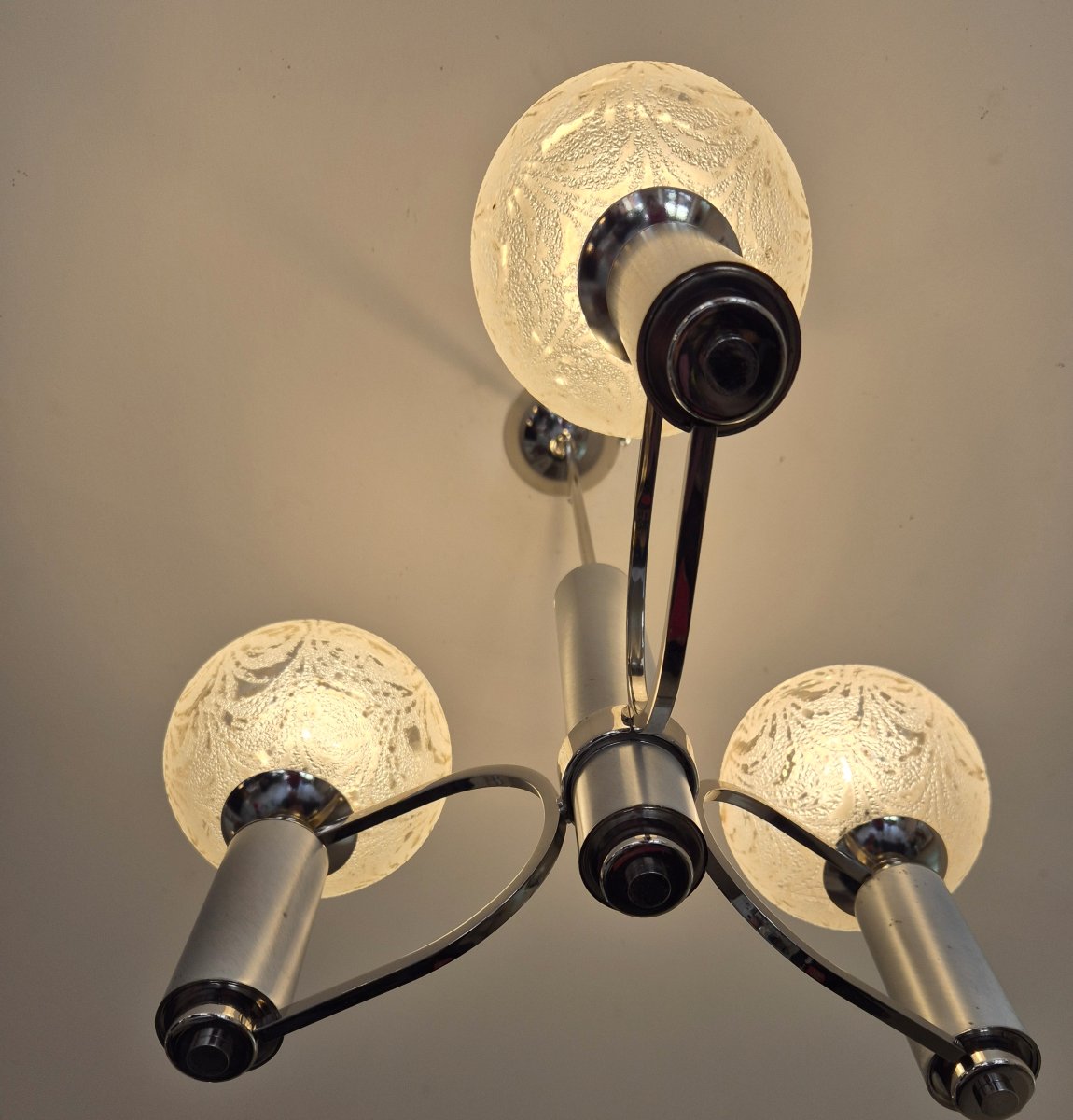 Lustre italien 3 branches 70's DLG Gaetano Scolari-photo-7