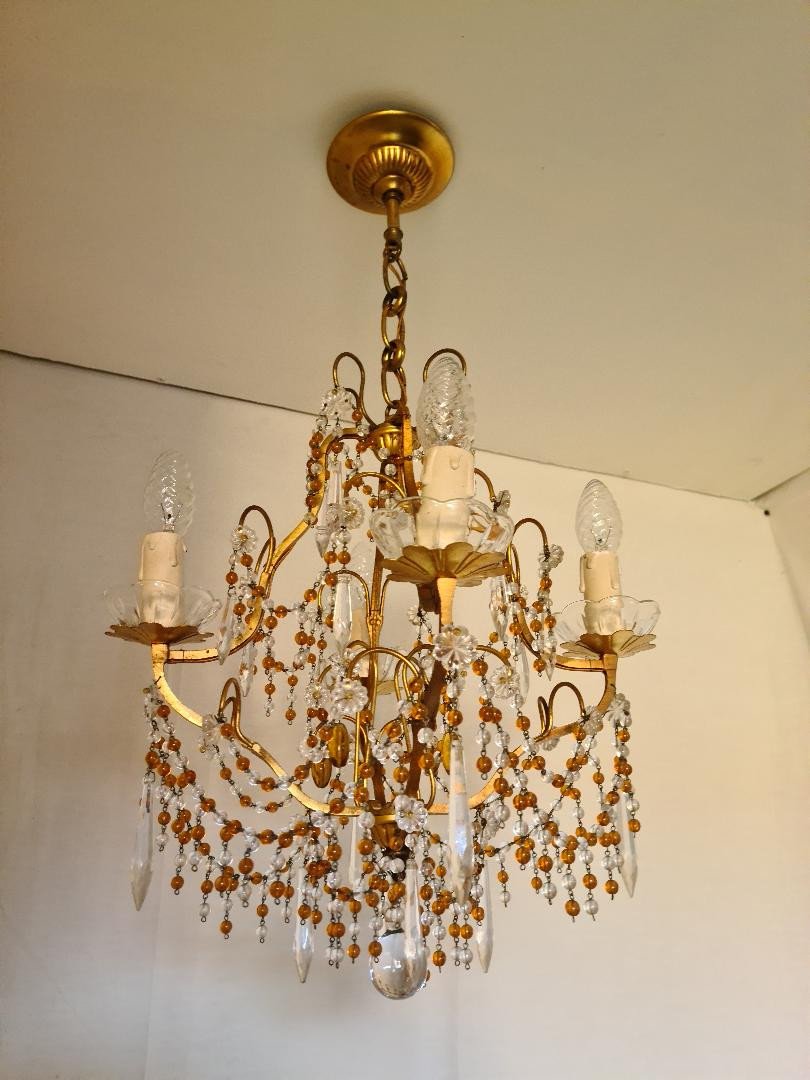 Small Cage Chandelier With 4 Lights-photo-6