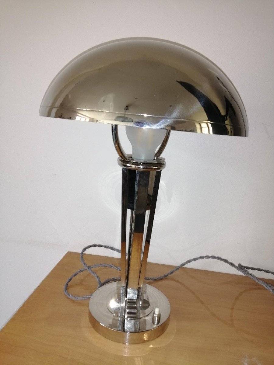 Chrome Mushroom Lamp By Jacques Adnet-photo-2