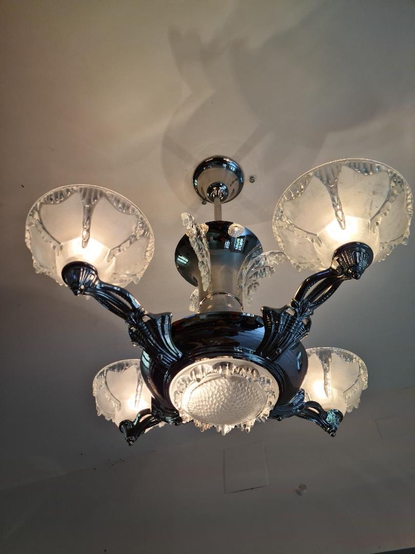 Ezan Art Deco Chandelier With 4 Arms Of Light-photo-4