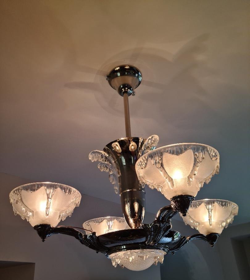 Ezan Art Deco Chandelier With 4 Arms Of Light-photo-3