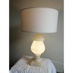 Pineapple Table Lamp In Alabaster, 1970s