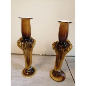 Pair Of Murano Candlesticks