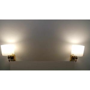 Pair Of 1950/60 Sconces With Perspex Lampshades