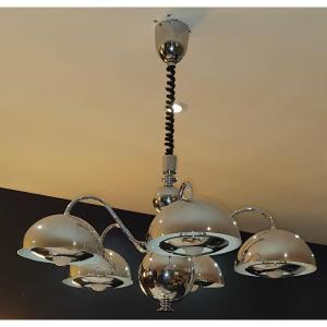 Chrome Chandelier By Gioffredo Reggiani, 1970s