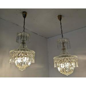 Pair Of Chandeliers Attributed To Baccarat