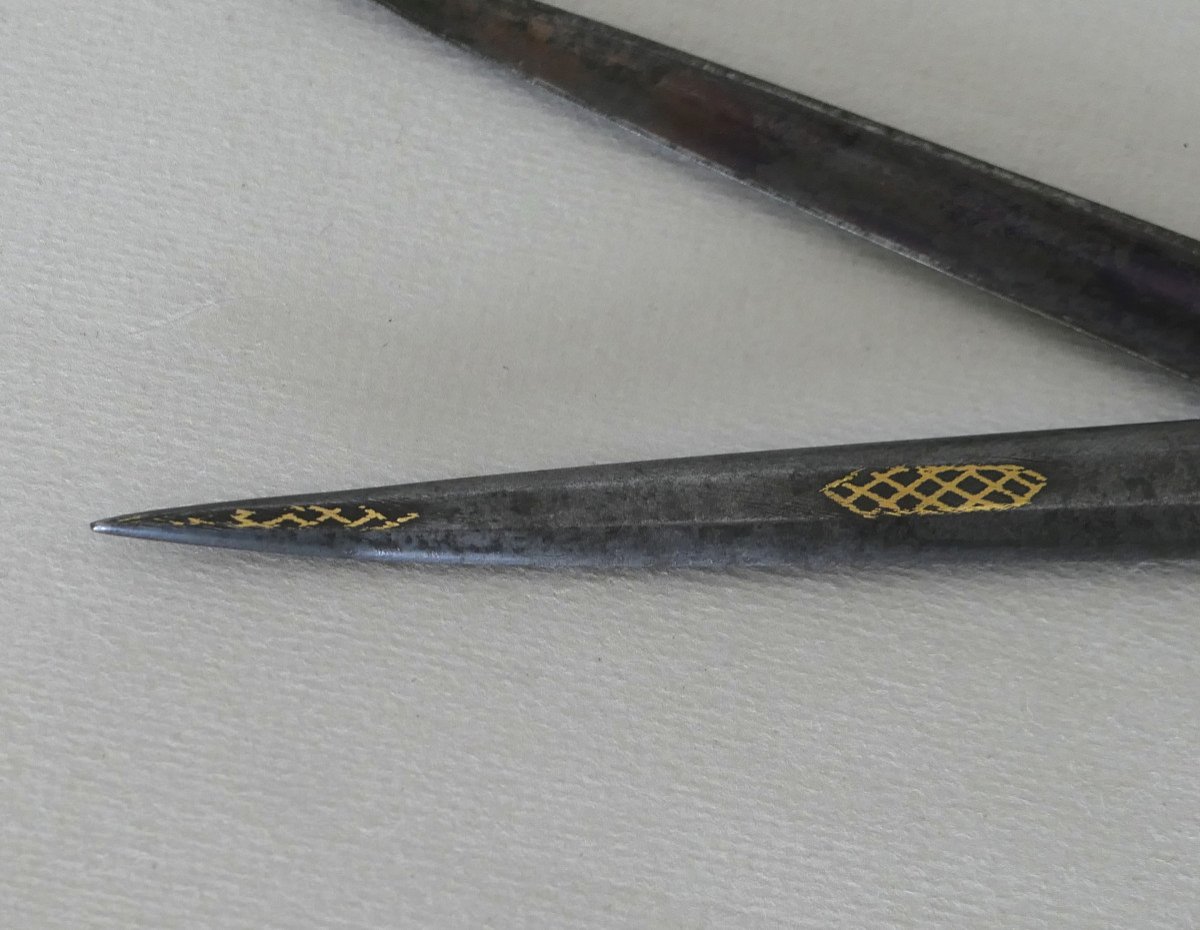 Ciseaux de calligraphe damasquinés-photo-2