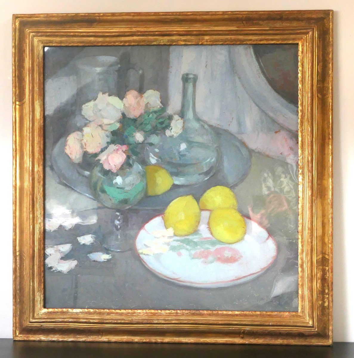 R. De Pauw - Nature Morte Aux Citrons Et Fleurs»-photo-2