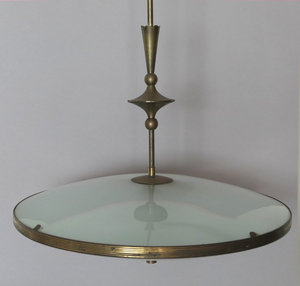 Grande Suspension En Verre Gravé-photo-2