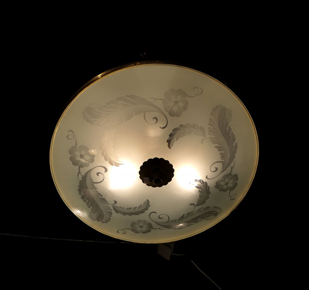 Grande Suspension En Verre Gravé