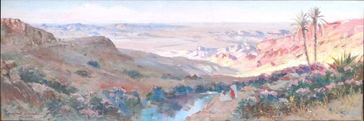 Constant Louche -  Paysage Orientaliste Animé (algérie)-photo-2