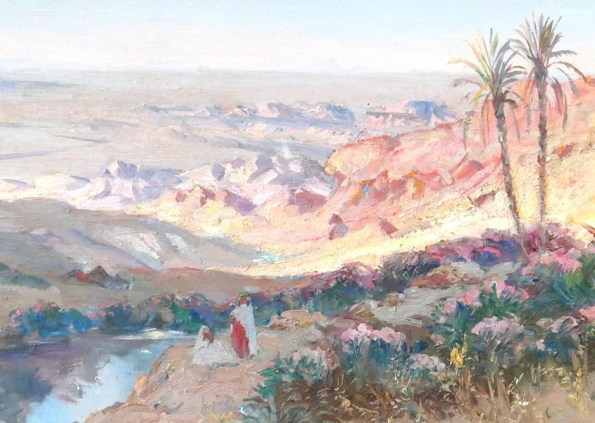 Constant Louche -  Paysage Orientaliste Animé (algérie)-photo-4