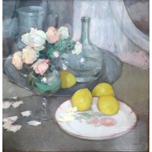 R. De Pauw - Still Life With Lemons And Flowers»