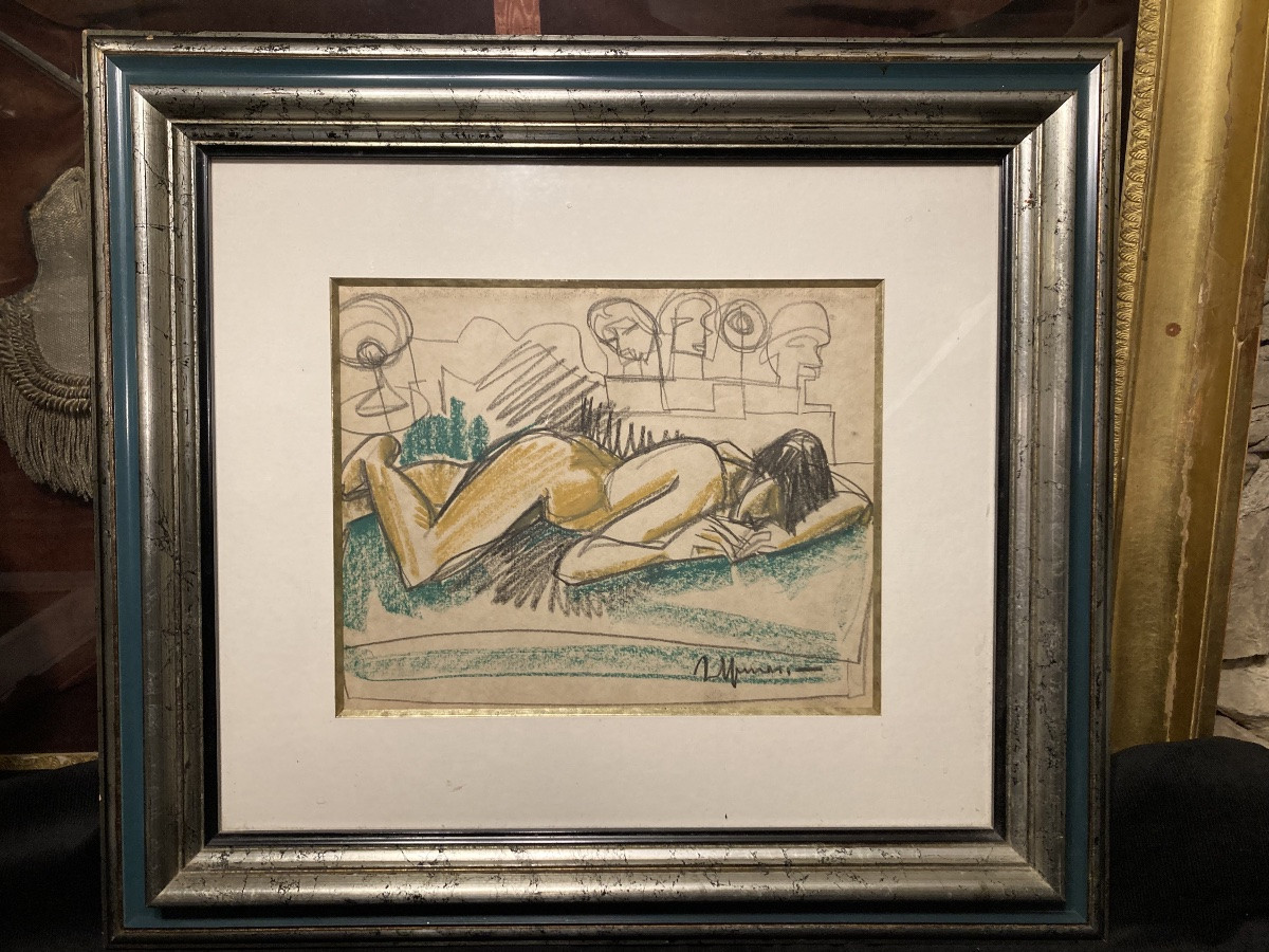 Tableau  de Raymond  ESPINASSE d’un nu dans l’atelier. XXème . France-photo-2