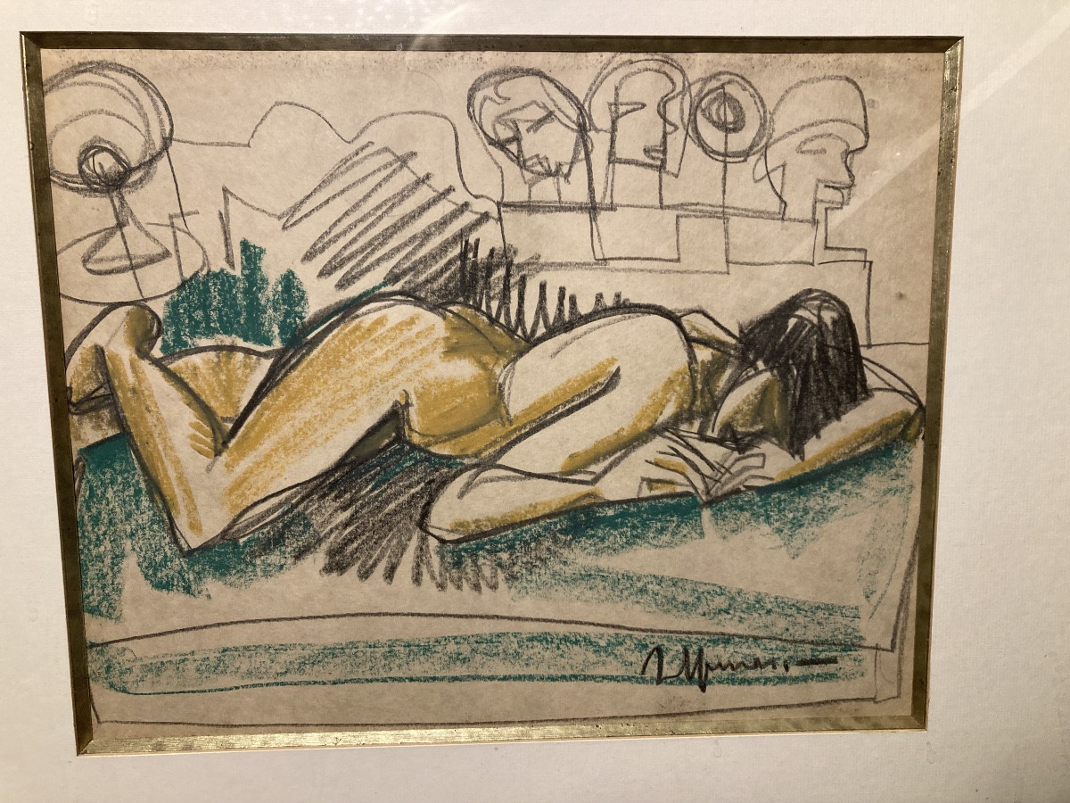 Tableau  de Raymond  ESPINASSE d’un nu dans l’atelier. XXème . France