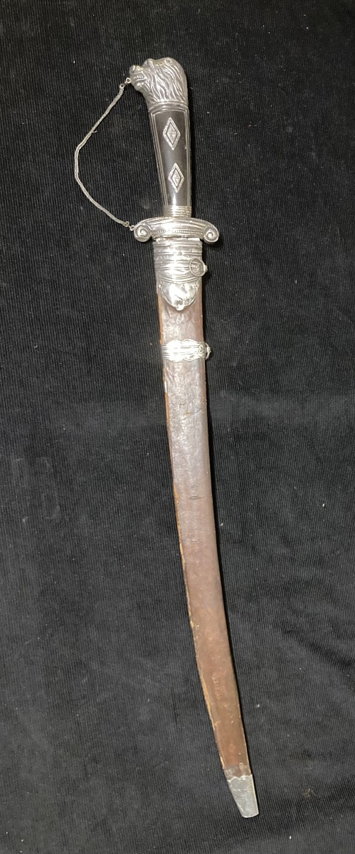 Dague de Vénerie du XVIIIéme garniture en argent . France. Chasse.-photo-2