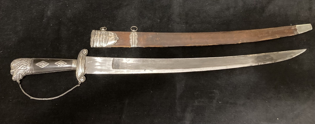 Dague de Vénerie du XVIIIéme garniture en argent . France. Chasse.-photo-3