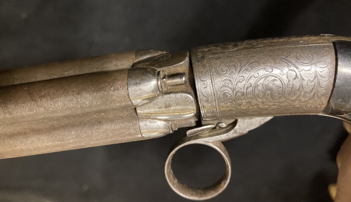 Poivrière à 4 canons «  Breveté MARIETTE » calibre 7 mm à balle forcée . XIXéme. -photo-3