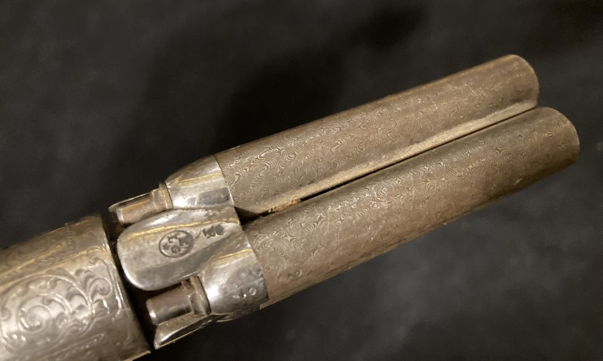 Poivrière à 4 canons «  Breveté MARIETTE » calibre 7 mm à balle forcée . XIXéme. -photo-2