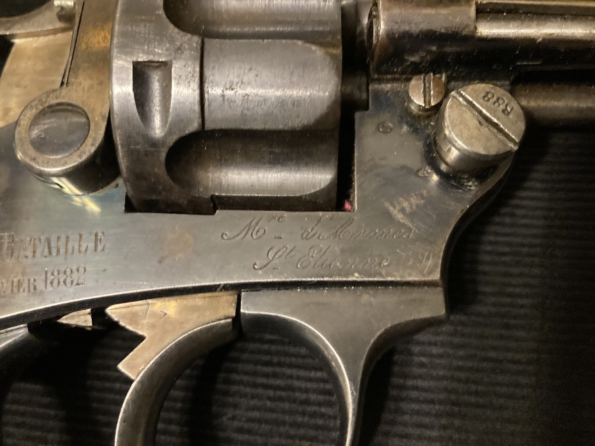 Model 1874 Revolver. Of General Bataille. Third Republic.-photo-3