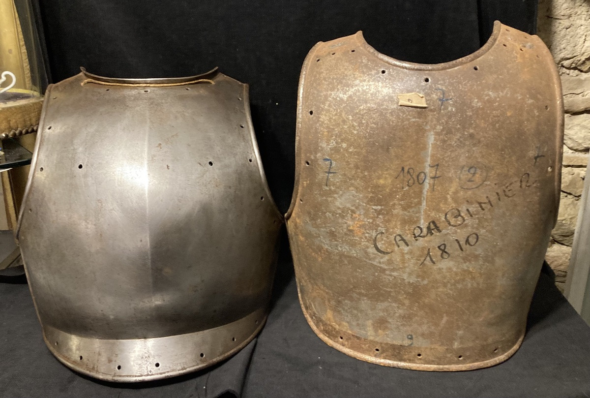 Cuirasse troupe plastron de cuirassier et dossière de carabinier . France . Premier Empire.-photo-3