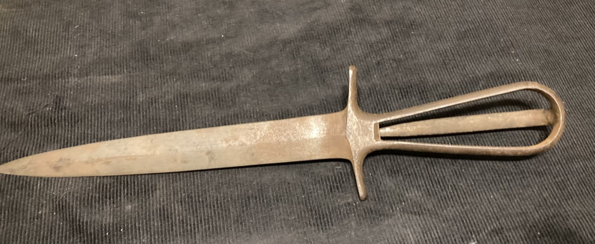 Dague Squelette Tête Serpent Gravée et signature de H.CAUX HESDIN » Nettoyeur de Tranchée 1914.-photo-5