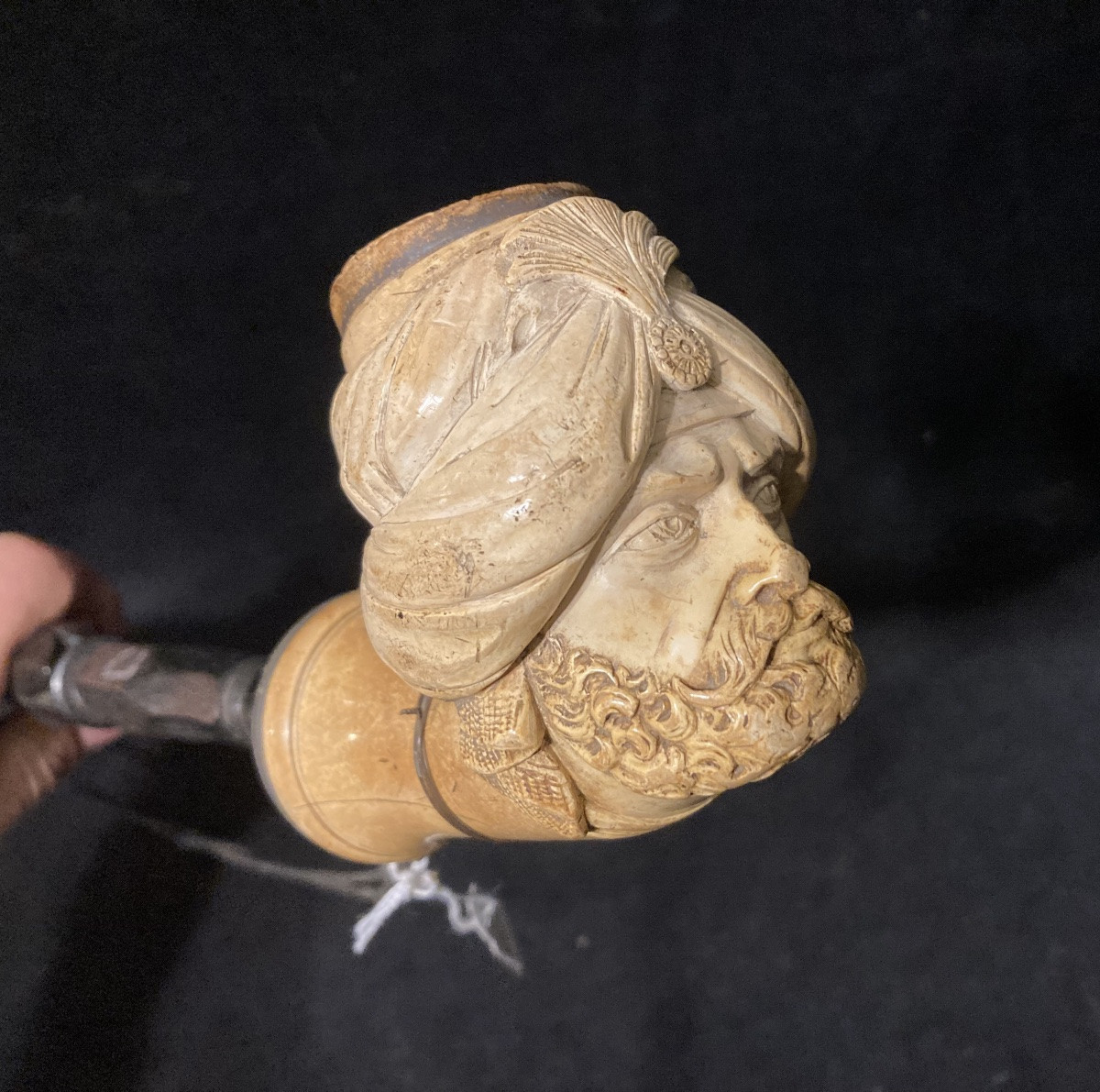 Pipe avec fourneau en écume de mer , représentant la tête d’un  mamelouk. Consulat / 1er Empire-photo-4