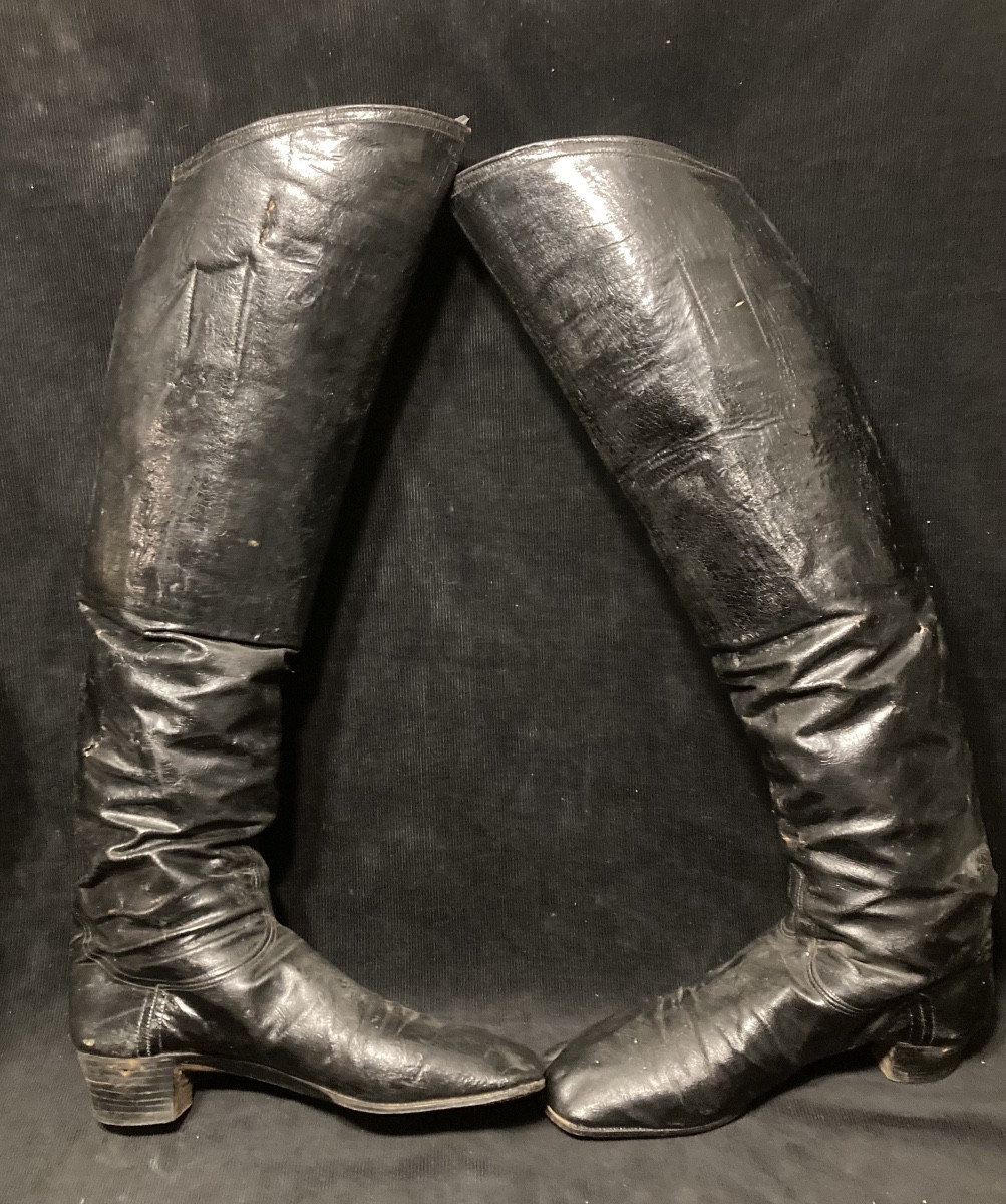Paire de bottes d’officier à l'écuyère Premier Empire.-photo-2