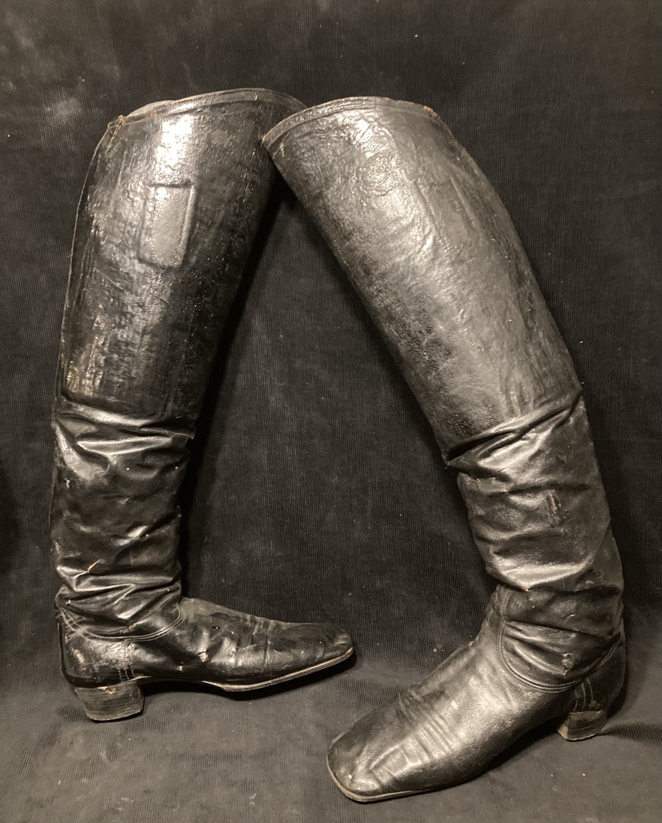 Paire de bottes d’officier à l'écuyère Premier Empire.-photo-3