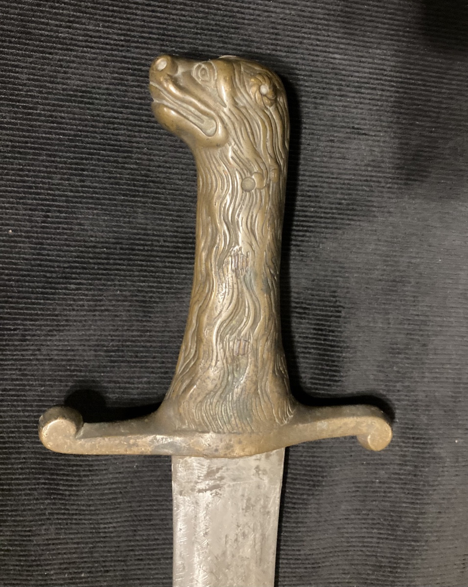 Glaive de canonnier d’artillerie  à pied  . Bavière.  tête de lion.-photo-2