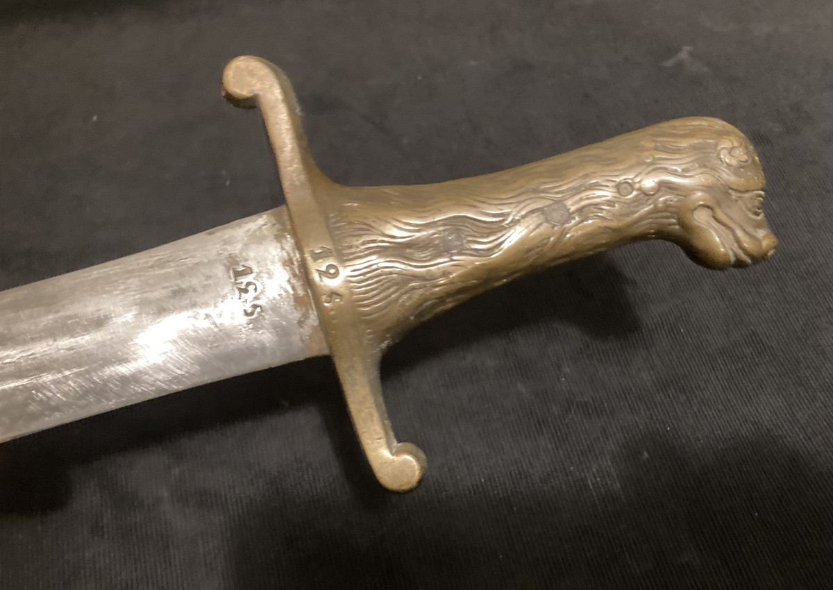Glaive de canonnier d’artillerie  à pied  . Bavière.  tête de lion.-photo-2