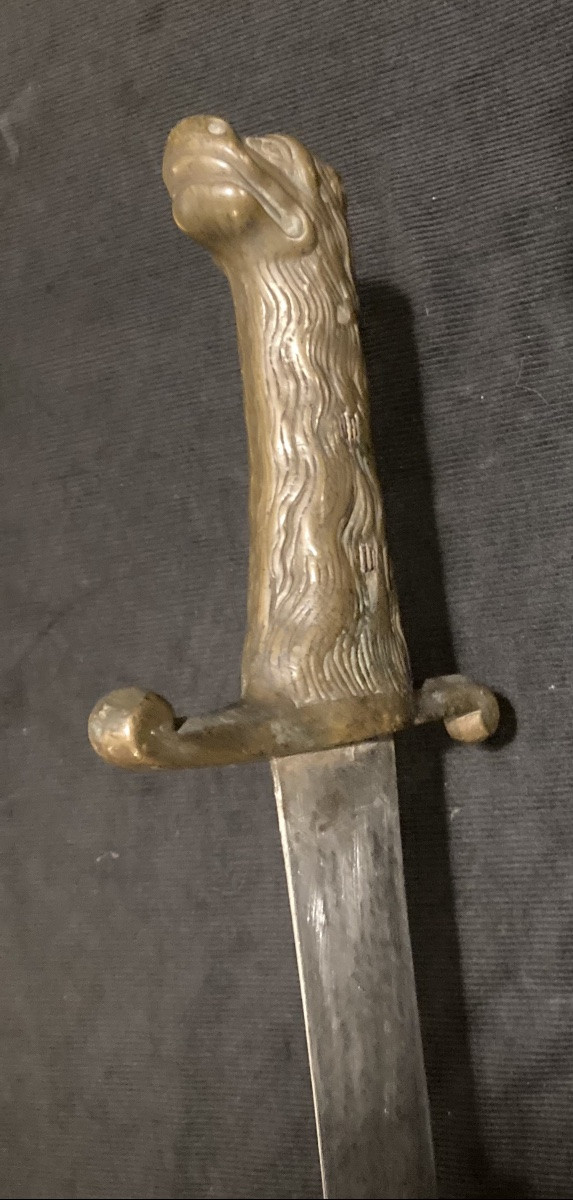 Glaive de canonnier d’artillerie  à pied  . Bavière.  tête de lion.-photo-4