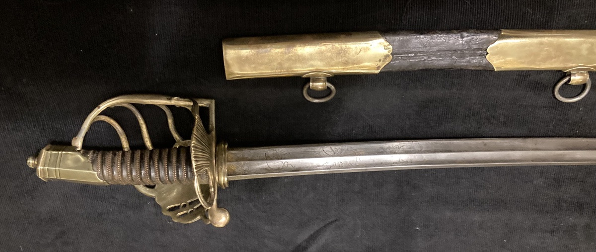 Sabre d’officier de Dragon ou Grenadier à Cheval. (Voir de la Garde Impériale ) Premier Empire.-photo-3
