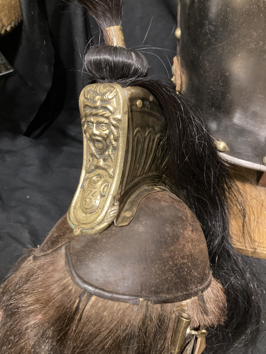 Casque troupe  du 3éme Cuirassier, vers 1810.-photo-2