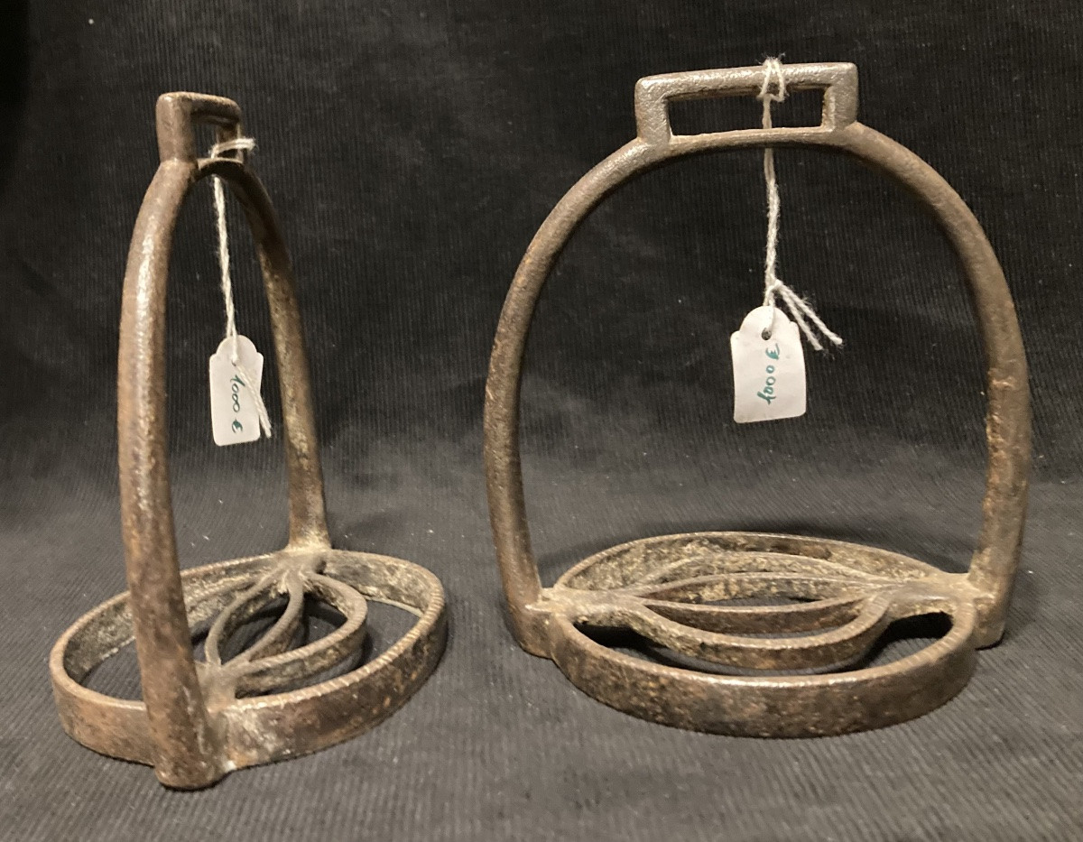 Paire d’étriers de Cuirassier , cavalerie. Premier Empire.-photo-3