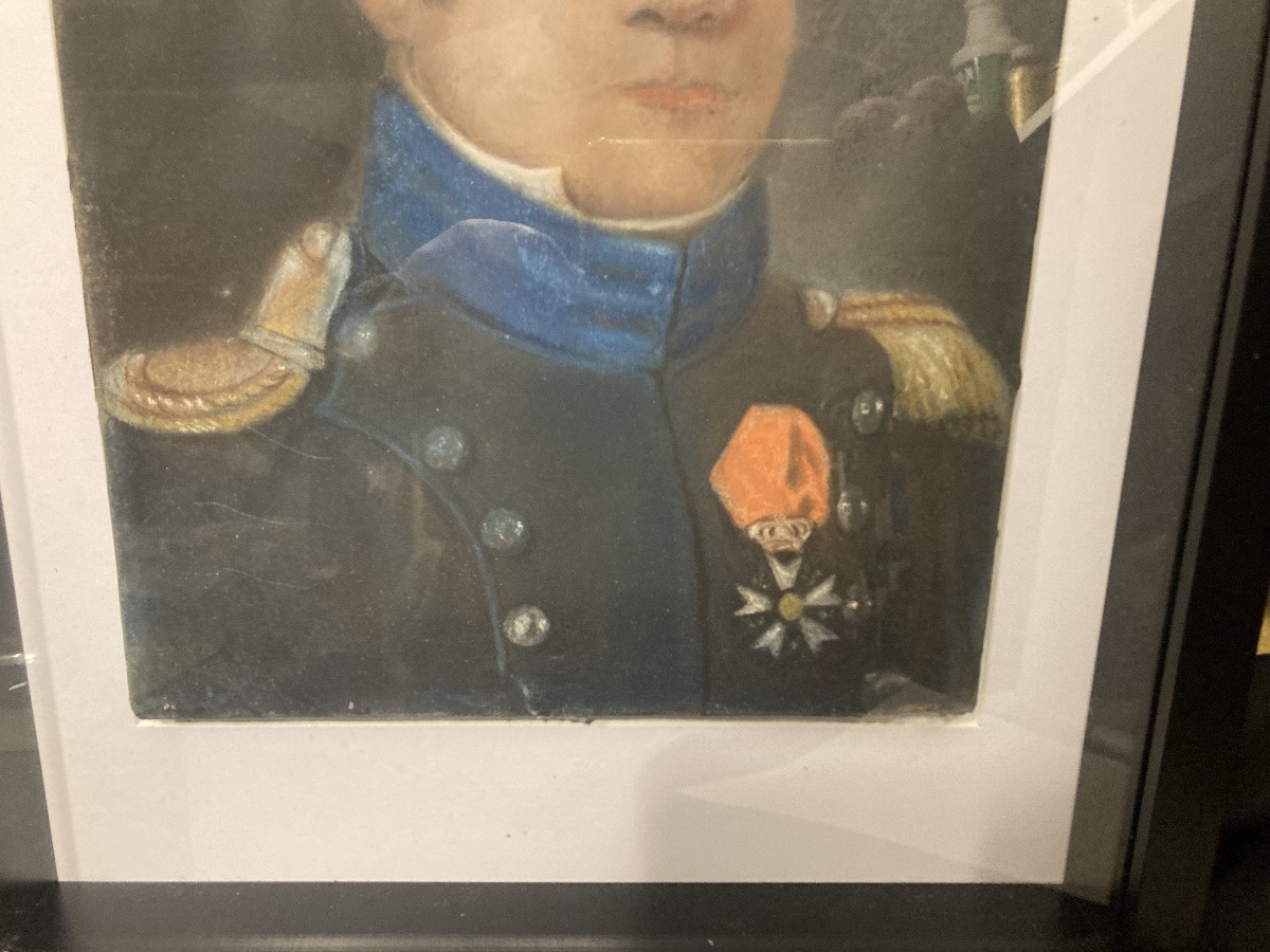 Pastel Of A Cavalry Officer "aide-de-camp". First Empire.-photo-4