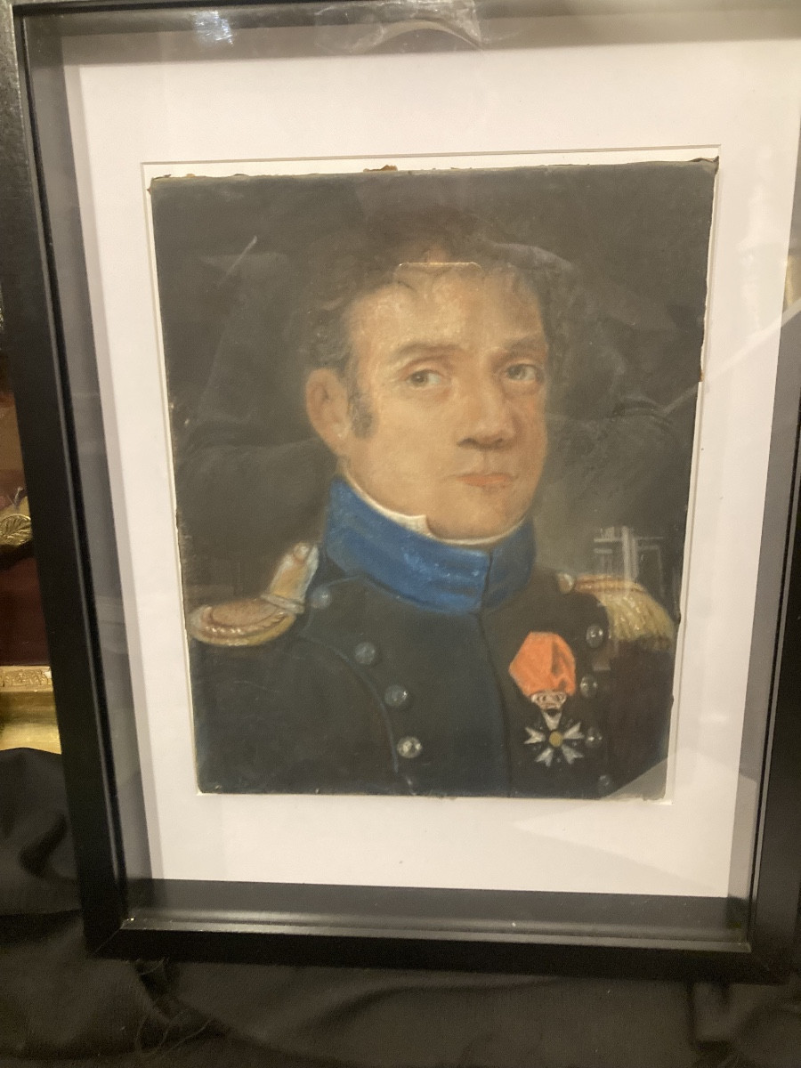 Pastel Of A Cavalry Officer "aide-de-camp". First Empire.