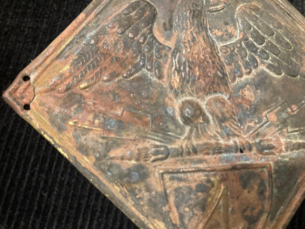 Officer's Shako Plate Of The 4th Hussar Regiment, Model 1806. First Empire.-photo-3