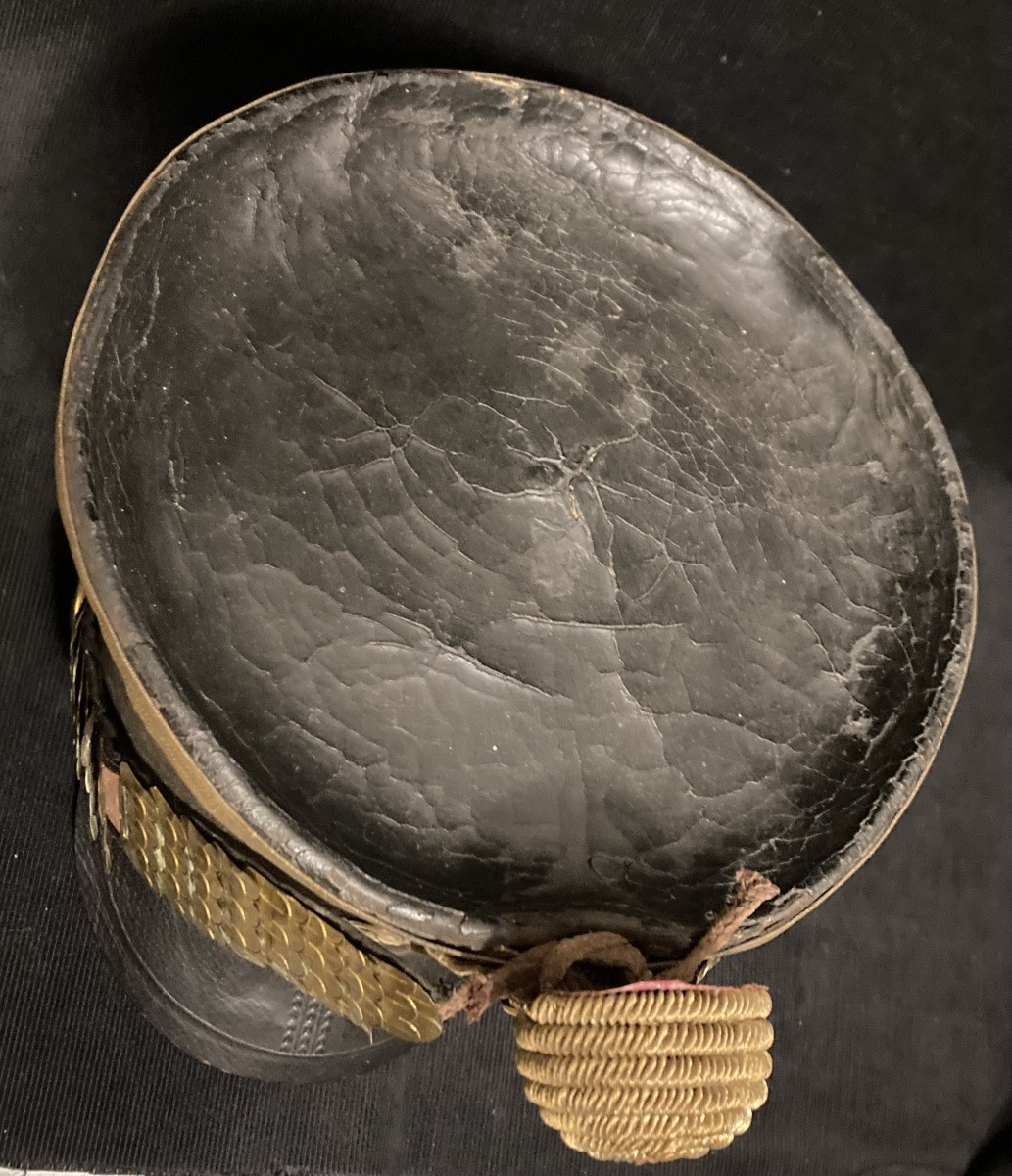 Shako d’officier du 120 éme Régiment d’Infanterie de ligne . Premier Empire.-photo-1