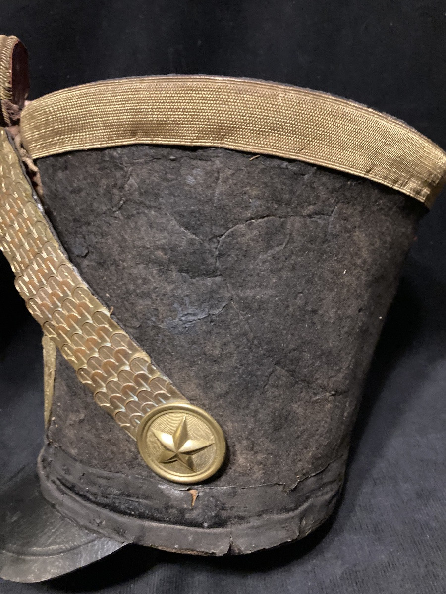 Shako d’officier du 120 éme Régiment d’Infanterie de ligne . Premier Empire.-photo-4