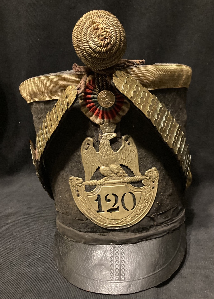 Shako d’officier du 120 éme Régiment d’Infanterie de ligne . Premier Empire.