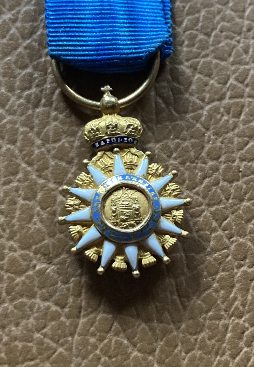 Miniature Croix de Chevalier l’Ordre de la Réunîon en OR émaillée . Premier Empire.-photo-4
