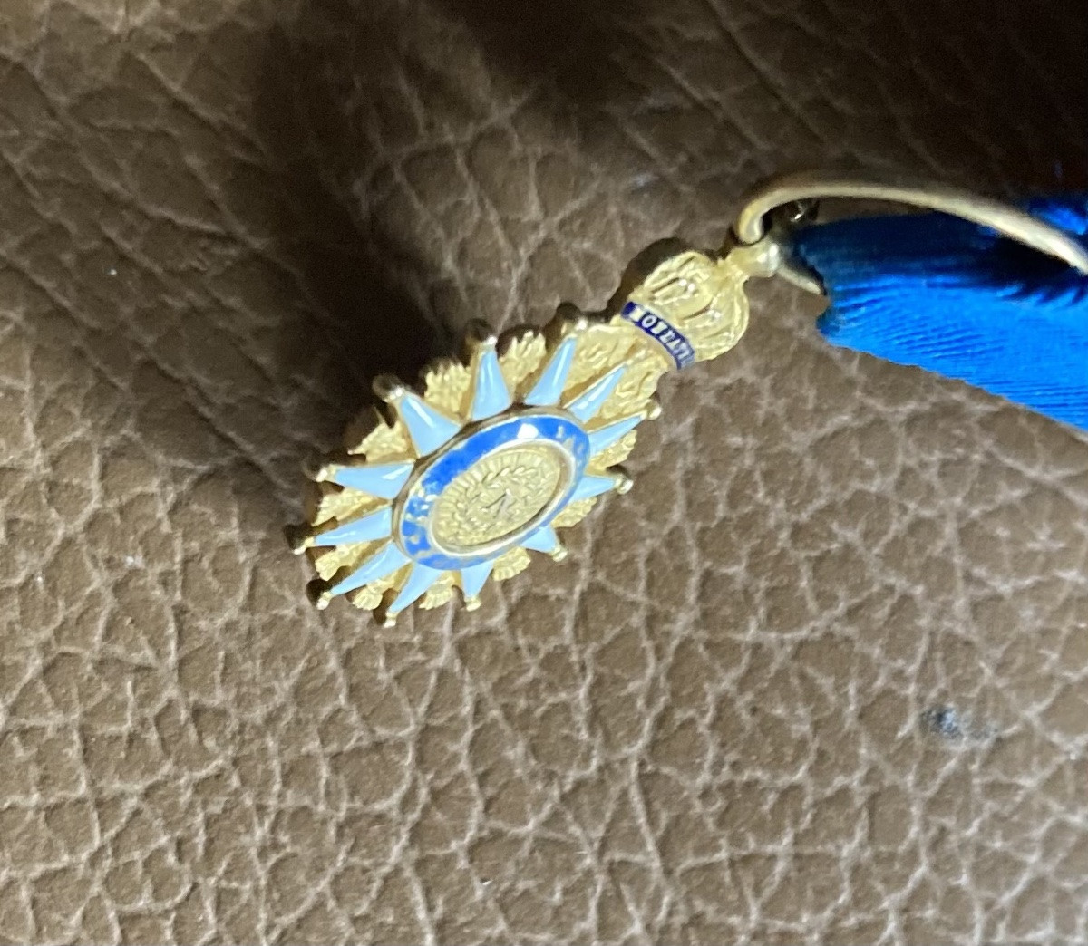 Miniature Croix de Chevalier l’Ordre de la Réunîon en OR émaillée . Premier Empire.-photo-2