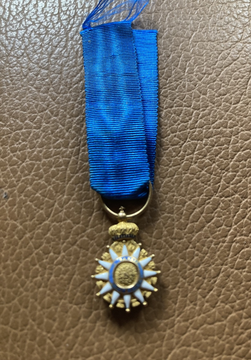 Miniature Croix de Chevalier l’Ordre de la Réunîon en OR émaillée . Premier Empire.